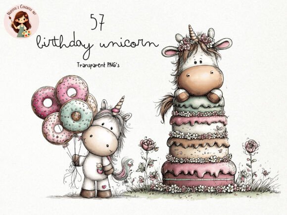 Download Whimsical Birthday Unicorn PNG Clipart - Premium Resources