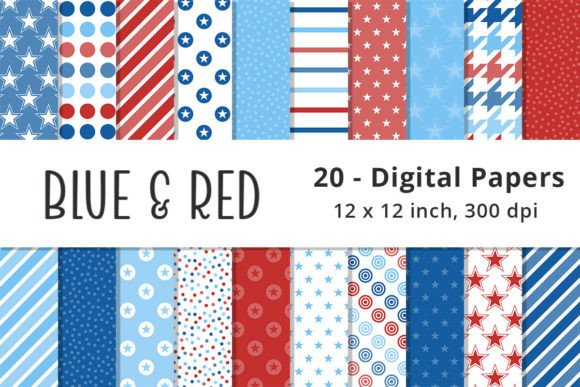 Download Red, White, and Blue Digital Paper - Digital Collection