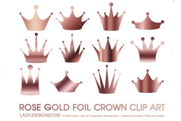 Download Rose Gold Foil Crown ClipArt - Rose gold foil Collection