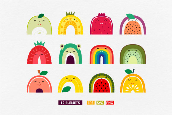 Download Rainbow Fruits Clipart. Rainbow Svg - Rainbow Collection
