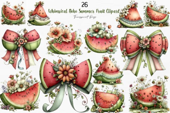 Download Whimsical Boho Summer Fruit Clipart - Whimsical Collection