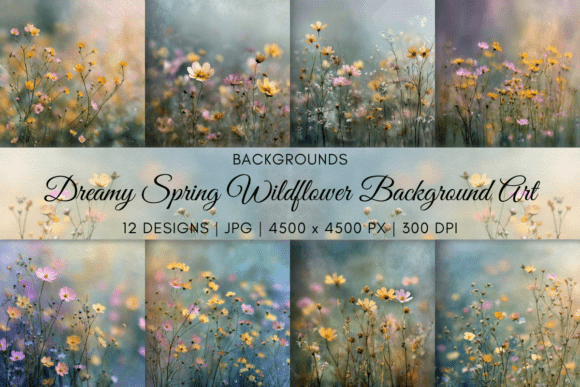Download Dreamy Spring Wildflower Background Art - Background Collection